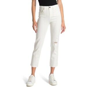 BLANKNYC Stretch Madison Crop Straight Leg Jeans In White size 28